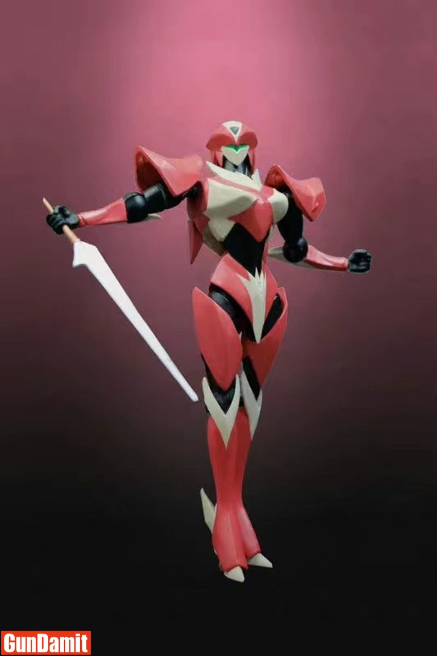 Evolution Toys Tekkaman Rapier pink female figure holding sword in action pose Evolution Toys Tekkaman Rapier pink female figure holding sword in action pose