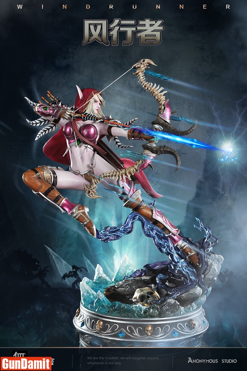 Anonymous Studio 1/4 Sylvanas Windrunner Game Version three-quarter view with glowing blue magic arrow Anonymous Studio 1/4 Sylvanas Windrunner Game Version three-quarter view with glowing blue magic arrow