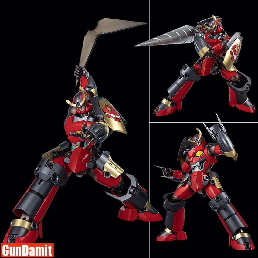 Sentinel RIOBOT Gurren Lagann three action poses with drill sword and combat stances Sentinel RIOBOT Gurren Lagann three action poses with drill sword and combat stances
