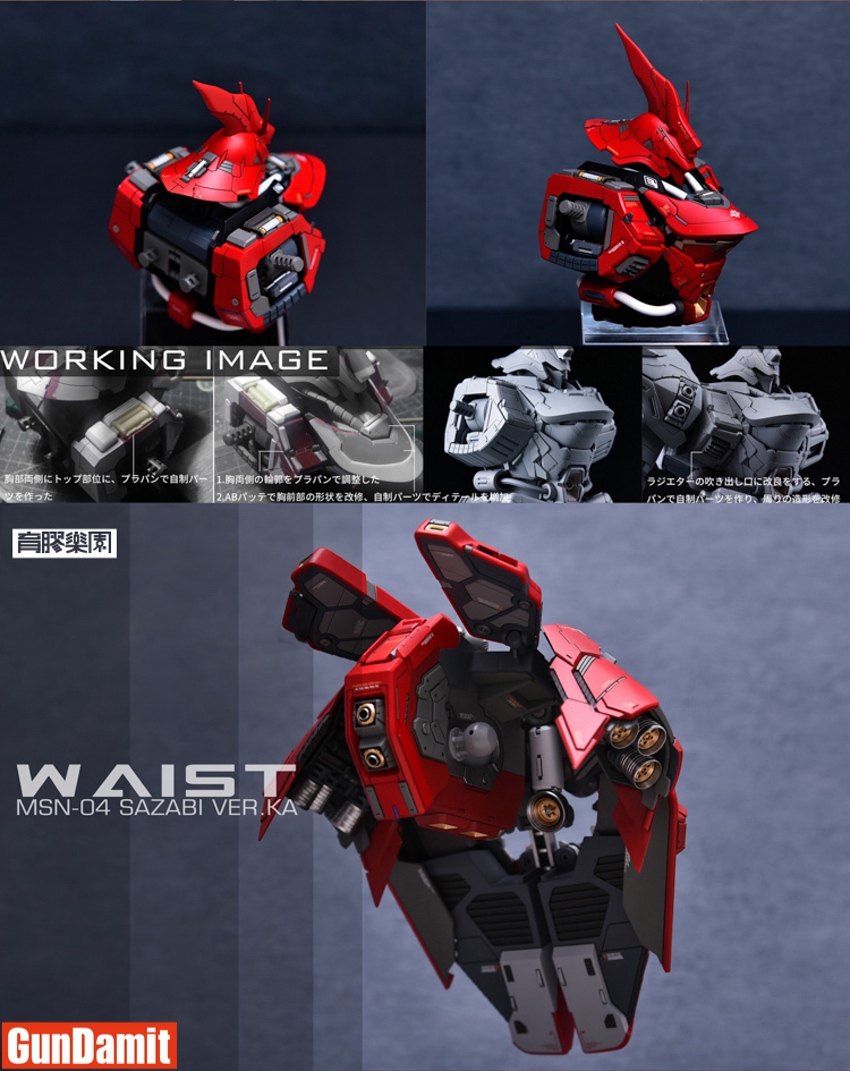 Upgraded waist and torso detail for MG Sazabi Ver.Ka conversion Upgraded waist and torso detail for MG Sazabi Ver.Ka conversion