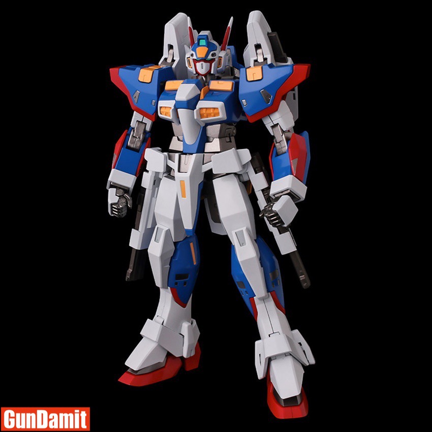 R-1 Riobot front view with rifle raised and orange wing binder extended R-1 Riobot front view with rifle raised and orange wing binder extended