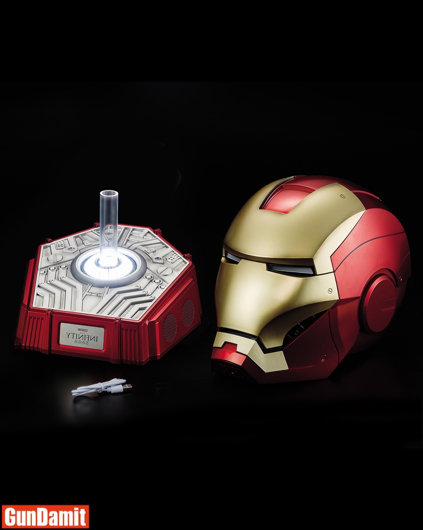 Killerbody KB20094-2 Iron Man Mark 7 helmet with display base and USB cable accessories Killerbody KB20094-2 Iron Man Mark 7 helmet with display base and USB cable accessories