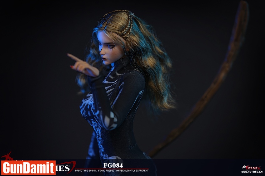 Fire Girl Toys Female Death Comes three-quarter view showing flowing cloak and scythe Fire Girl Toys Female Death Comes three-quarter view showing flowing cloak and scythe