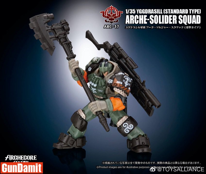 ARC-17 Yggdrasill soldier with rocket launcher and heavy rifle front view ARC-17 Yggdrasill soldier with rocket launcher and heavy rifle front view