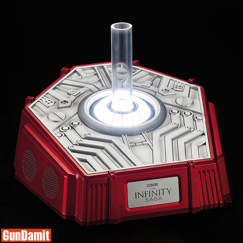 Killerbody Iron Man Mark 7 helmet base with LED arc reactor glow effect top view Killerbody Iron Man Mark 7 helmet base with LED arc reactor glow effect top view