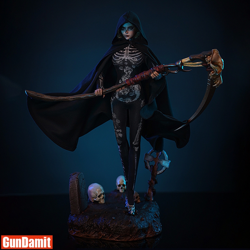 Fire Girl Toys 1/6 Female Death Comes Deluxe with scythe on graveyard base Fire Girl Toys 1/6 Female Death Comes Deluxe with scythe on graveyard base