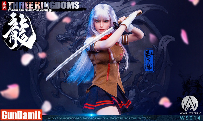War Story WS014 Zhao Yun school girl figure sword fighting stance close-up portrait War Story WS014 Zhao Yun school girl figure sword fighting stance close-up portrait