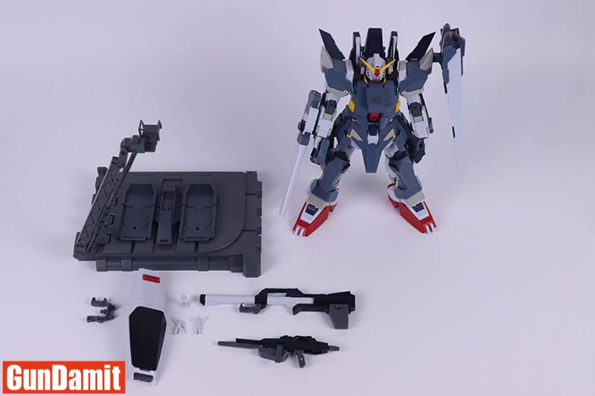 Full Armor Gundam Mk-II with all weapons and accessories laid out on display Full Armor Gundam Mk-II with all weapons and accessories laid out on display
