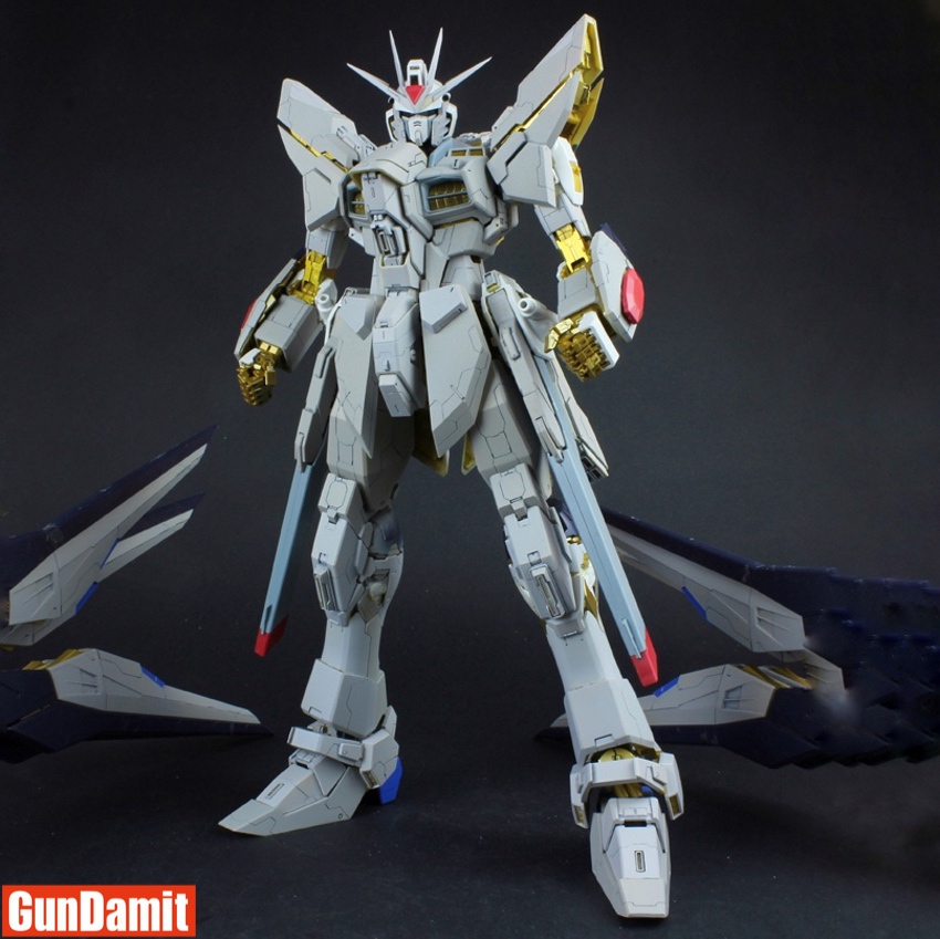 Rear view of Strike Freedom showing backpack and deployed fin funnels Rear view of Strike Freedom showing backpack and deployed fin funnels