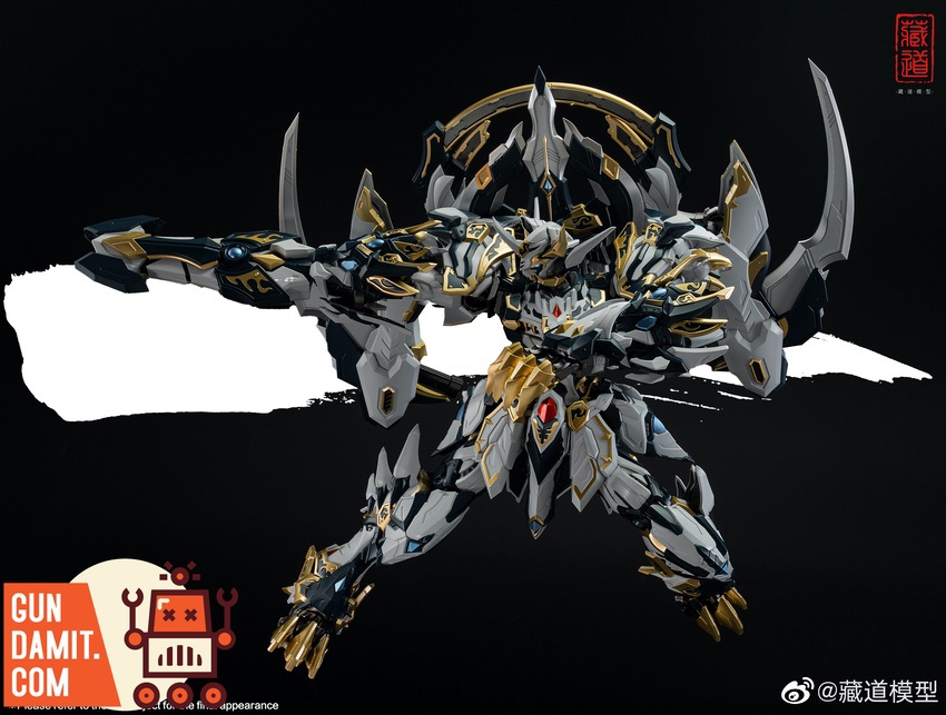 CangDao White Tiger mecha dynamic leaping pose showing beast-like design CangDao White Tiger mecha dynamic leaping pose showing beast-like design