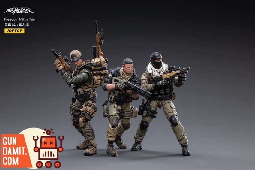 JoyToy Freedom Militia Trio three soldiers group action pose JoyToy Freedom Militia Trio three soldiers group action pose