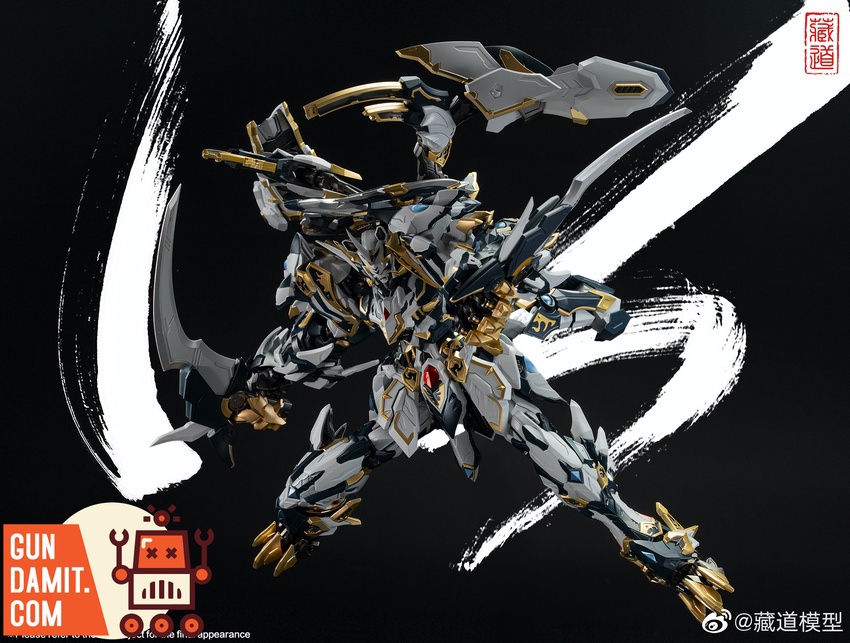 CangDao White Tiger mecha action pose with all weapons equipped CangDao White Tiger mecha action pose with all weapons equipped