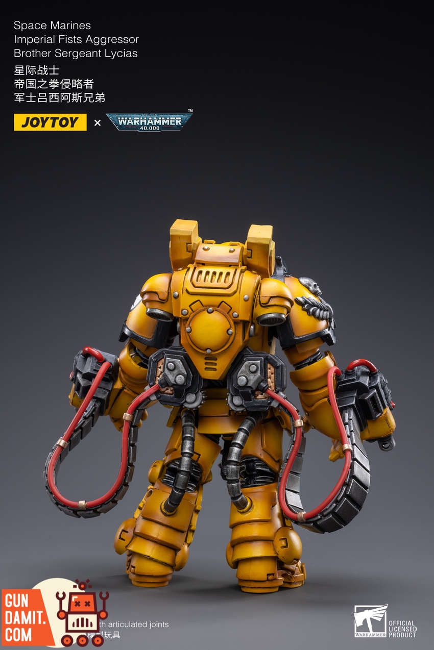 JoyToy 1/18 Imperial Fists Lycias aiming bolt rifle action pose JoyToy 1/18 Imperial Fists Lycias aiming bolt rifle action pose