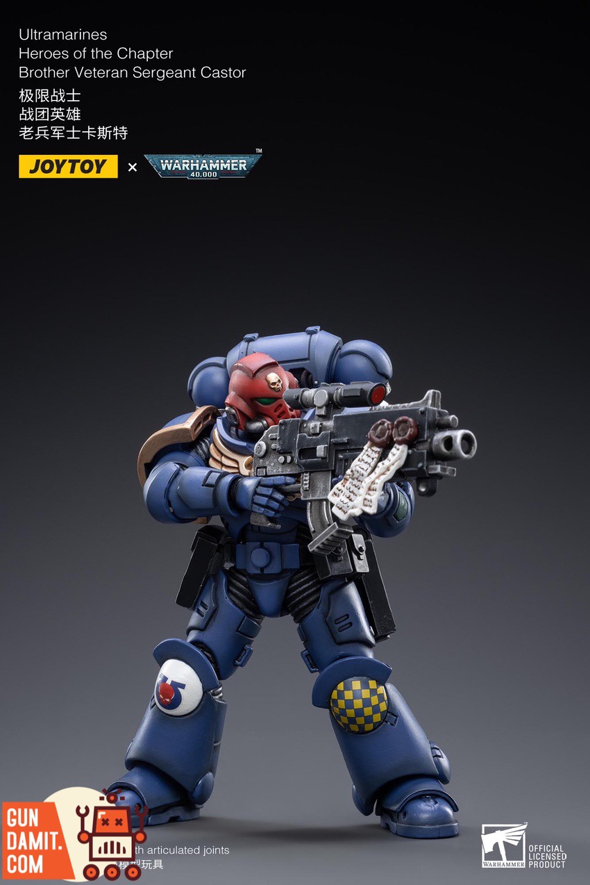 JoyToy WH40K Sergeant Castor full accessories layout JoyToy WH40K Sergeant Castor full accessories layout