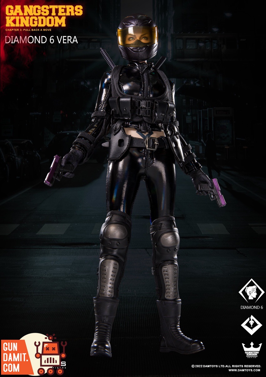 DAMTOYS Diamond 6 Vera in Full Tactical Biker Gear with Dual Pistols DAMTOYS Diamond 6 Vera in Full Tactical Biker Gear with Dual Pistols