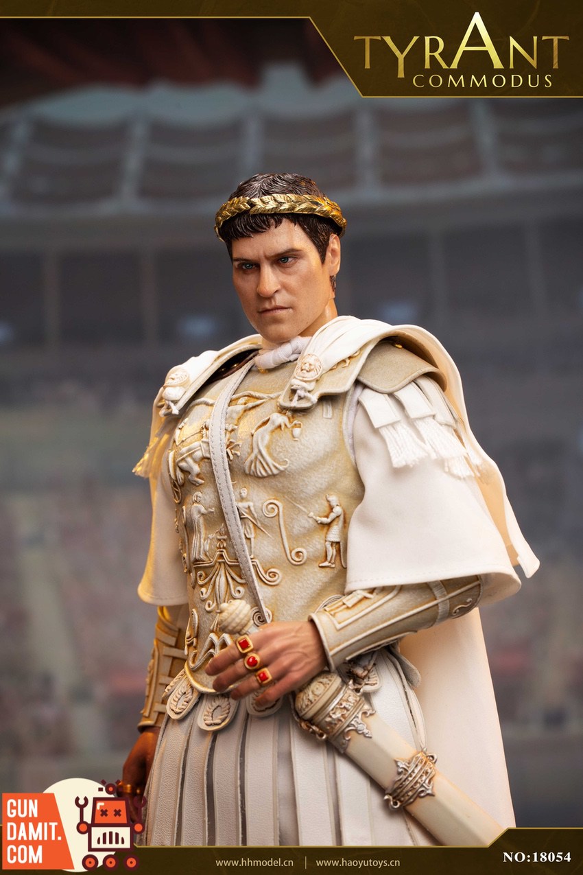 HH Model Gladiator Commodus face close-up in colosseum setting HH Model Gladiator Commodus face close-up in colosseum setting