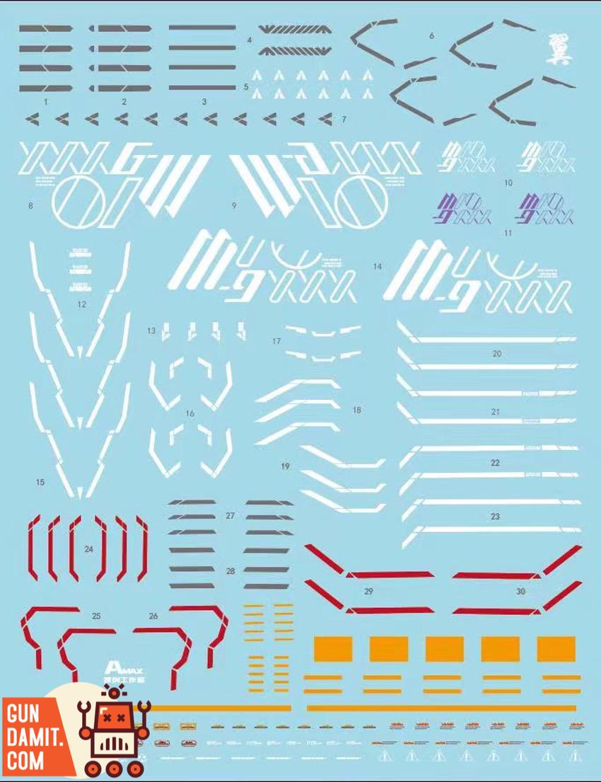 Water slide decal sheet included with MJH 1/100 Wing Gundam Zero HiRM kit Water slide decal sheet included with MJH 1/100 Wing Gundam Zero HiRM kit