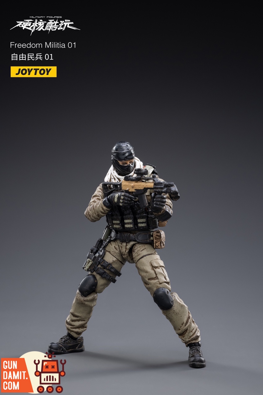 JoyToy 1/18 Freedom Militia 01 solo figure aiming rifle branded photo JoyToy 1/18 Freedom Militia 01 solo figure aiming rifle branded photo
