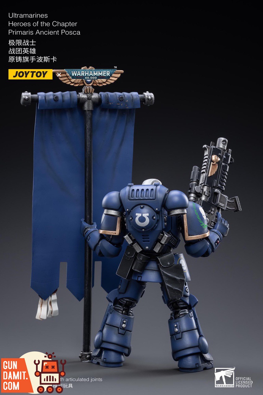 JoyToy 1/18 Ultramarines Ancient Posca rear detail JoyToy 1/18 Ultramarines Ancient Posca rear detail