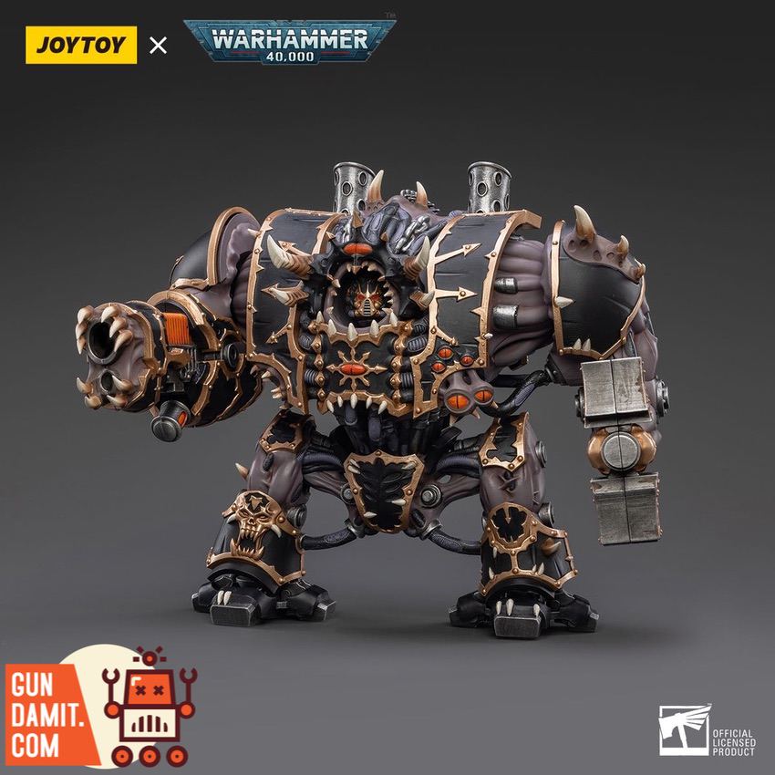 JoyToy 1/18 Warhammer 40K Black Legion Helbrute front view with plasma cannon JoyToy 1/18 Warhammer 40K Black Legion Helbrute front view with plasma cannon