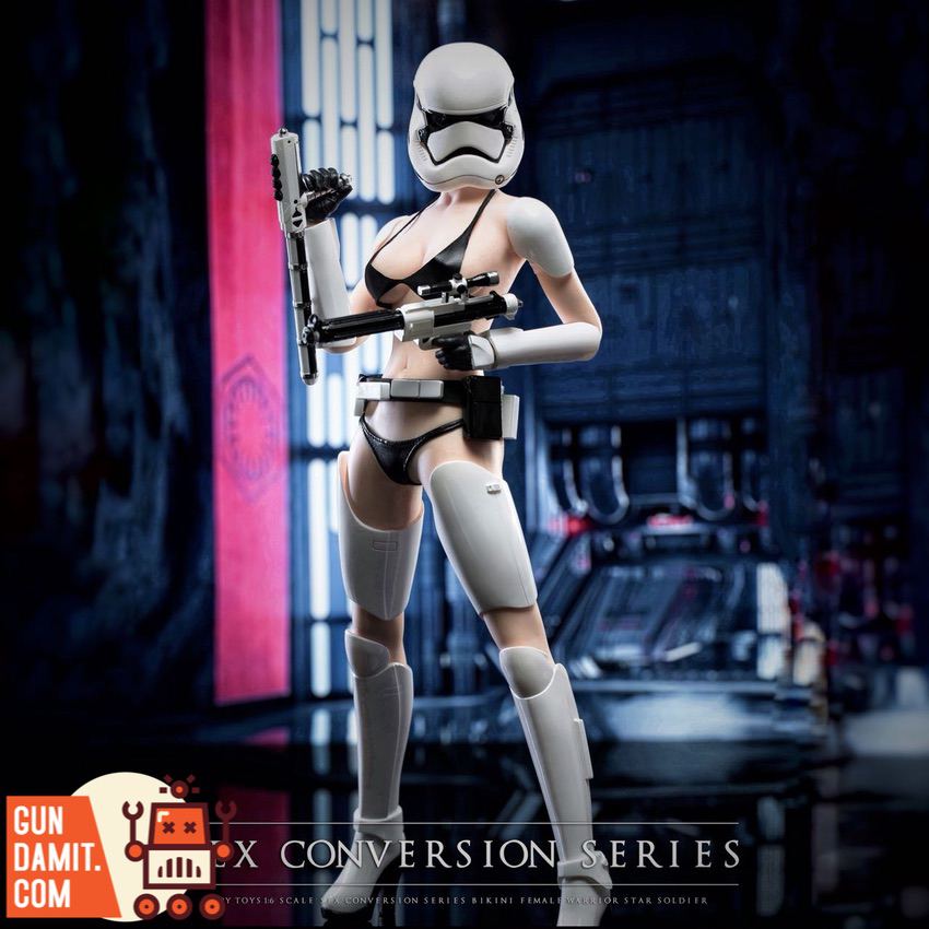 X2Y Toys 1/6 SCS001A Bikini Female Star Soldier White standing with blaster rifle X2Y Toys 1/6 SCS001A Bikini Female Star Soldier White standing with blaster rifle