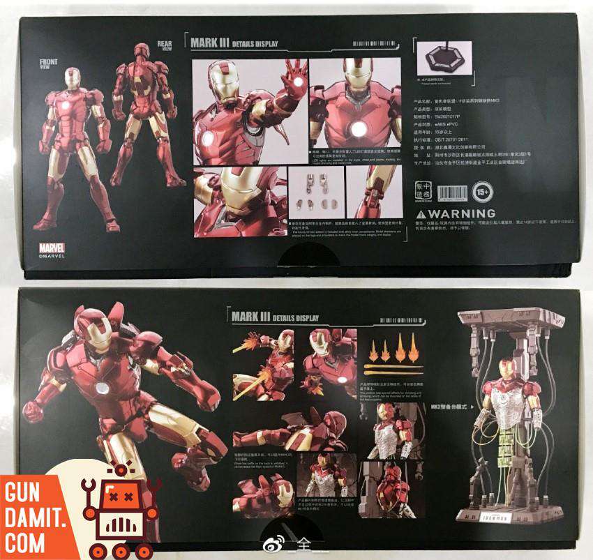Back of box showing Mark 3 details front rear views accessories and gantry base display Back of box showing Mark 3 details front rear views accessories and gantry base display