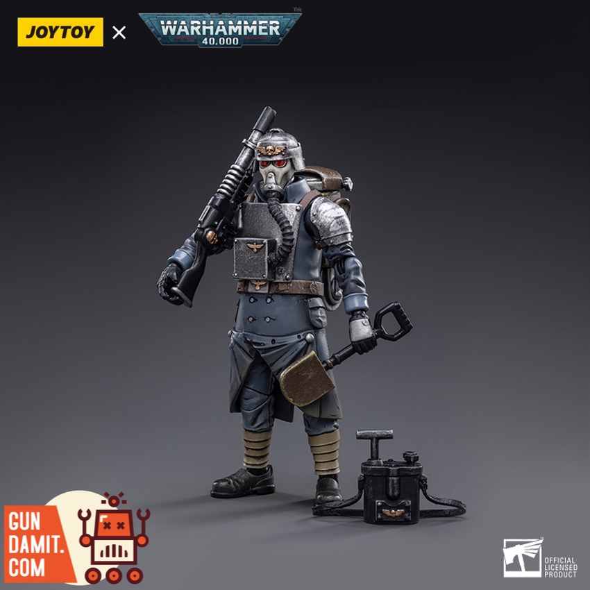 JoyToy JT2658 1/18 Death Korps of Krieg Demolitions Specialist front view with shotgun and detonator JoyToy JT2658 1/18 Death Korps of Krieg Demolitions Specialist front view with shotgun and detonator