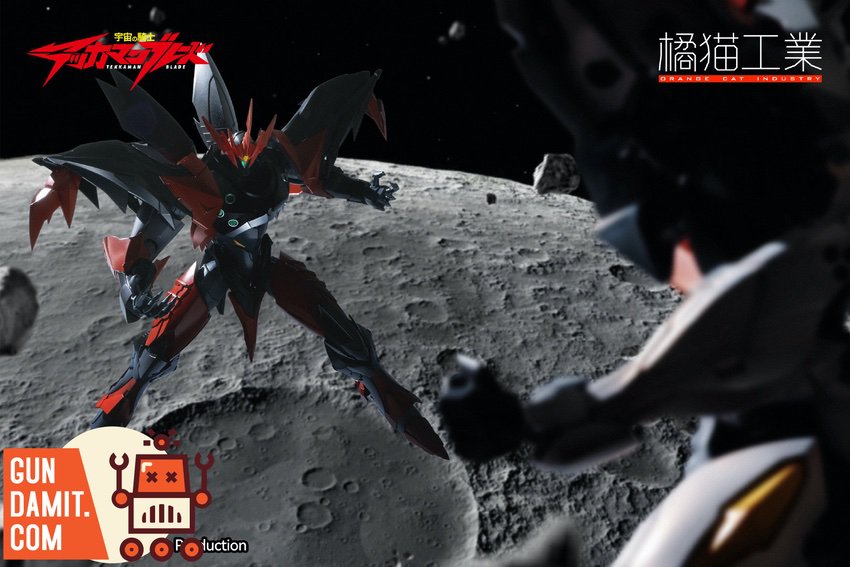 Orange Cat Industry Tekkaman Evil battle scene on lunar surface facing opponent Orange Cat Industry Tekkaman Evil battle scene on lunar surface facing opponent