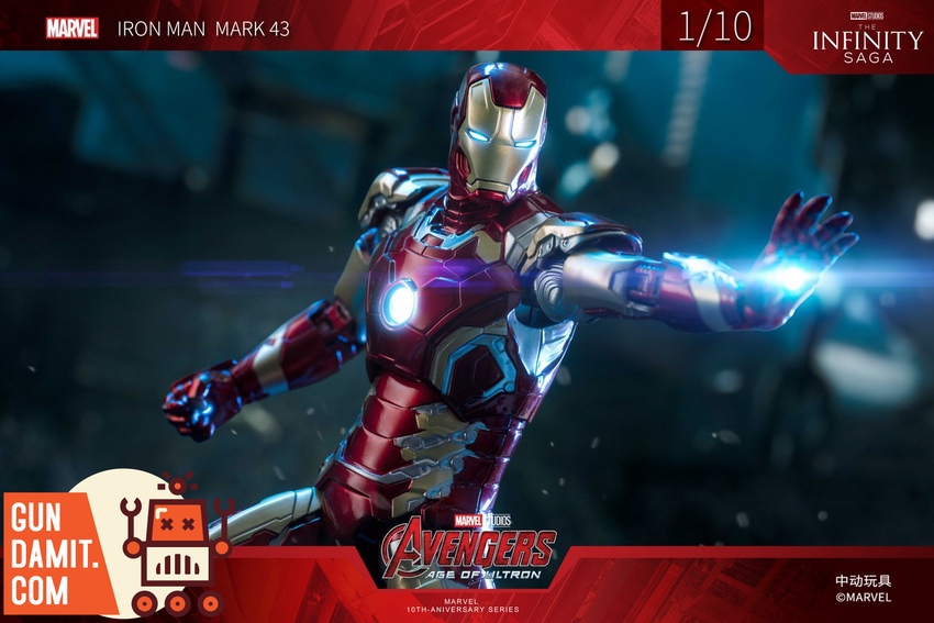 ZT Toys Iron Man Mark 43 LED light-up repulsor blast effect ZT Toys Iron Man Mark 43 LED light-up repulsor blast effect