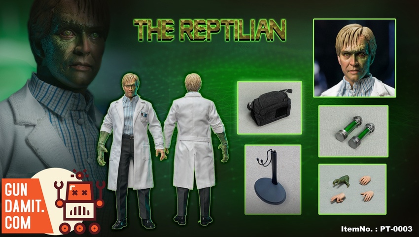Premier Toys 1/6 Curt Connors full figure overview with interchangeable heads and accessories Premier Toys 1/6 Curt Connors full figure overview with interchangeable heads and accessories