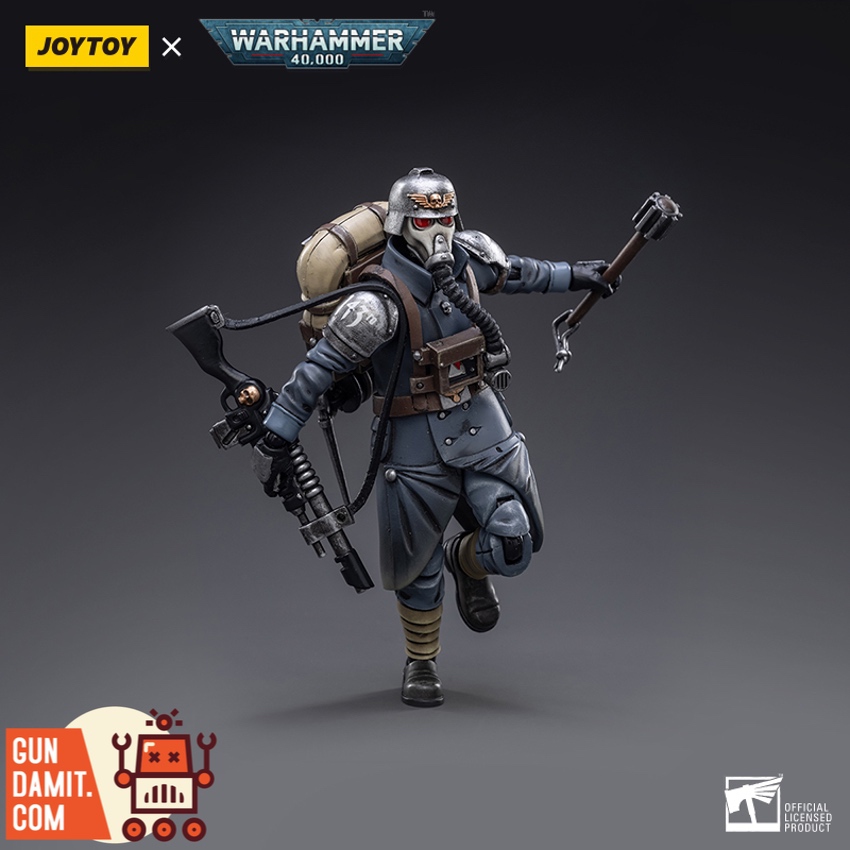 JoyToy JT2665 1/18 Death Korps of Krieg Veteran Guardsman running pose with lasgun and trench mace JoyToy JT2665 1/18 Death Korps of Krieg Veteran Guardsman running pose with lasgun and trench mace