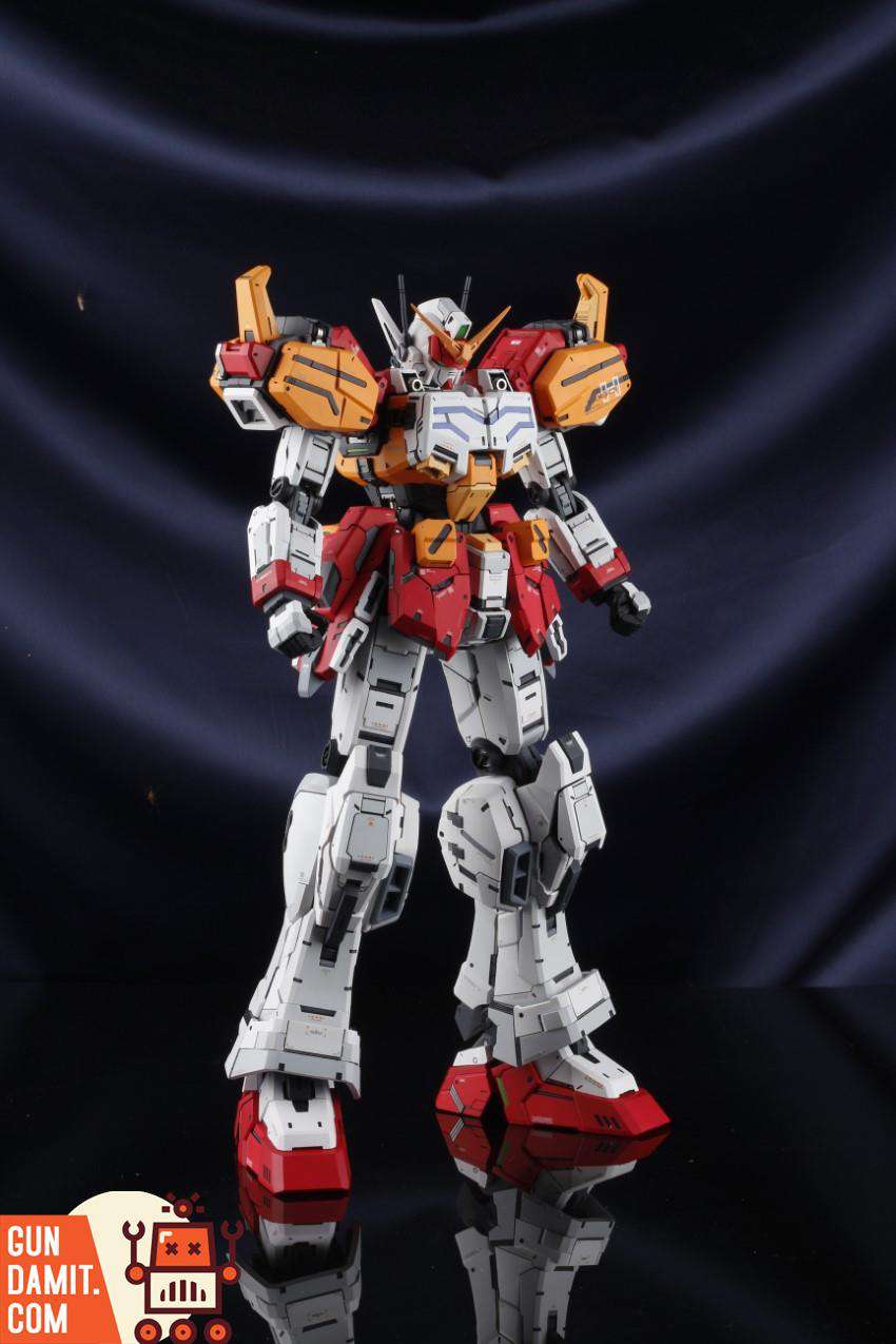 SH Studio 1/60 HeavyArms EW front facing view with arms at sides showing chest gatling and V-fin head detail SH Studio 1/60 HeavyArms EW front facing view with arms at sides showing chest gatling and V-fin head detail