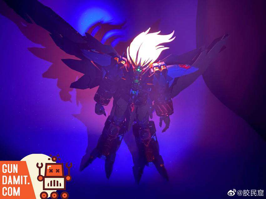 MW Model Genesic GaoGaiGar full body silhouette with glowing flame mane spread wings MW Model Genesic GaoGaiGar full body silhouette with glowing flame mane spread wings