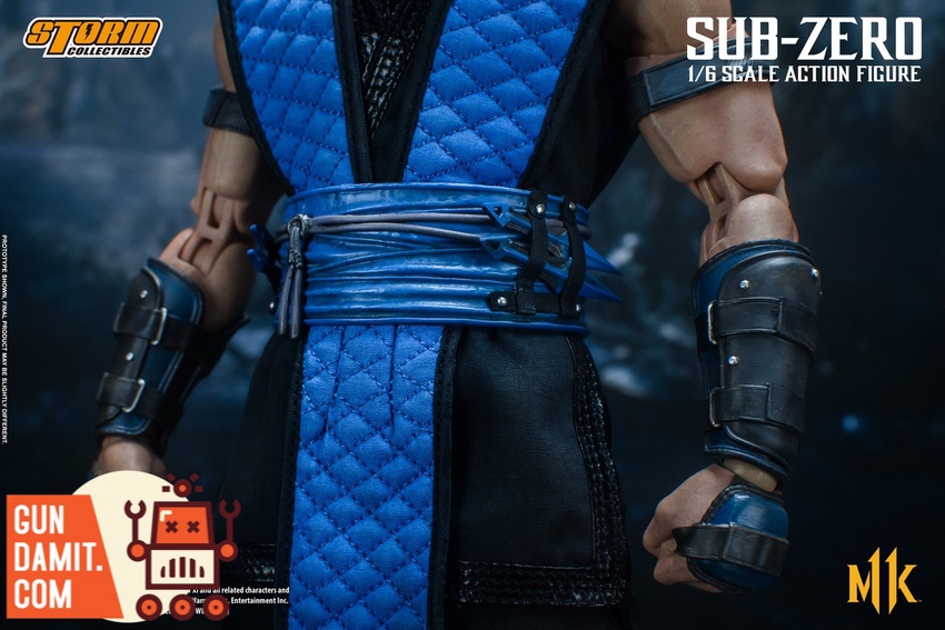 Storm Collectibles Sub-Zero close-up showing masked face and quilted vest detail Storm Collectibles Sub-Zero close-up showing masked face and quilted vest detail