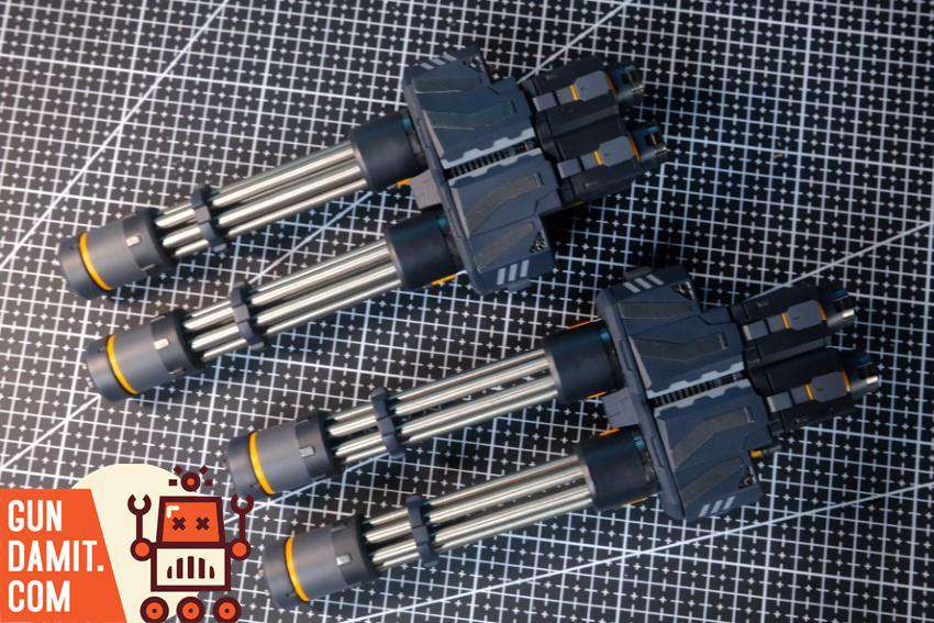 Top-down view of three completed IGEL gatling gun units for HeavyArms Custom garage kit Top-down view of three completed IGEL gatling gun units for HeavyArms Custom garage kit