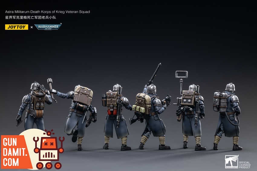JoyToy Death Korps of Krieg Veterans rear view showing backpacks and equipment JoyToy Death Korps of Krieg Veterans rear view showing backpacks and equipment
