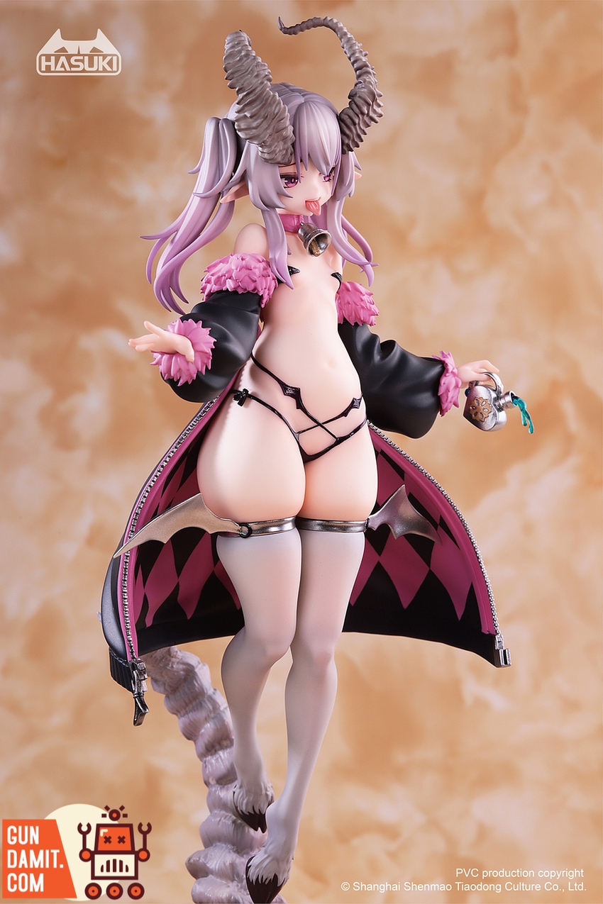 HASUKI Baa Baa Goat demon girl statue three-quarter angle side view HASUKI Baa Baa Goat demon girl statue three-quarter angle side view
