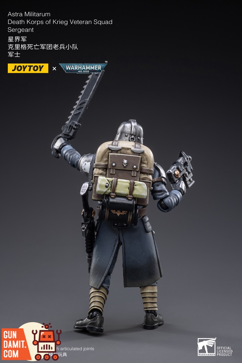 JoyToy 1/18 Krieg Veteran Sergeant rear view showing backpack and equipment JoyToy 1/18 Krieg Veteran Sergeant rear view showing backpack and equipment