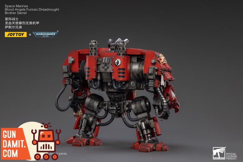 JoyToy Warhammer 40K Blood Angels Furioso Dreadnought rear three-quarter angle JoyToy Warhammer 40K Blood Angels Furioso Dreadnought rear three-quarter angle