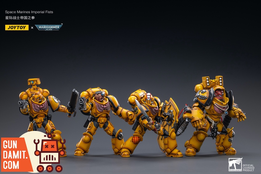 JoyToy Imperial Fists Intercessors set alternate front angle action poses JoyToy Imperial Fists Intercessors set alternate front angle action poses