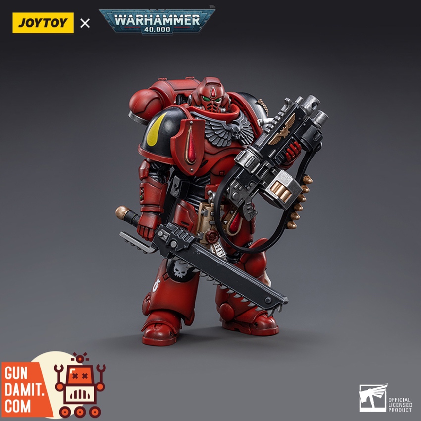 JoyToy 1/18 Blood Angels Intercessors Sergeant Ranian with heavy bolter and chainsword JoyToy 1/18 Blood Angels Intercessors Sergeant Ranian with heavy bolter and chainsword