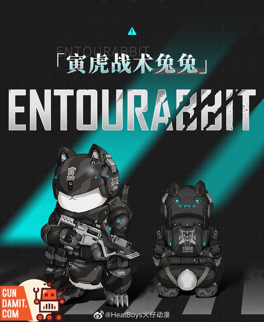 Entourabbit tactical companion figures front and back views Entourabbit tactical companion figures front and back views