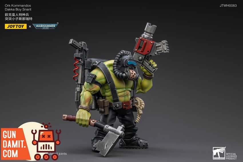 JoyToy Ork Kommandos Dakka Boy Snarit alternate angle with weapons raised JoyToy Ork Kommandos Dakka Boy Snarit alternate angle with weapons raised