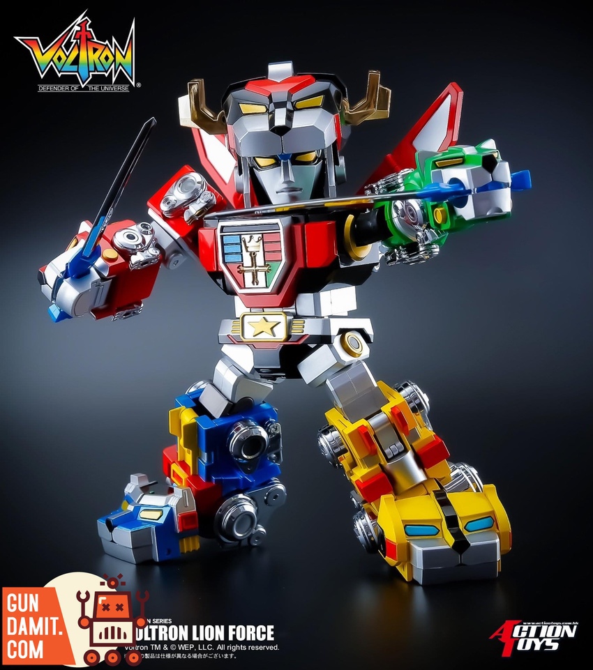Voltron Lion Force combined robot action pose with blazing sword Voltron Lion Force combined robot action pose with blazing sword