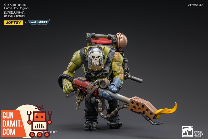 JoyToy Ork Kommandos Burna Boy Ragrob three-quarter view combat stance JoyToy Ork Kommandos Burna Boy Ragrob three-quarter view combat stance
