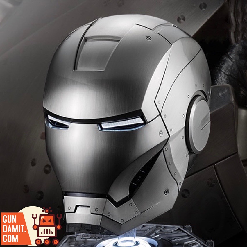 Killerbody 1/1 Iron Man Mark 2 wearable helmet with voice control and LED eyes close-up Killerbody 1/1 Iron Man Mark 2 wearable helmet with voice control and LED eyes close-up