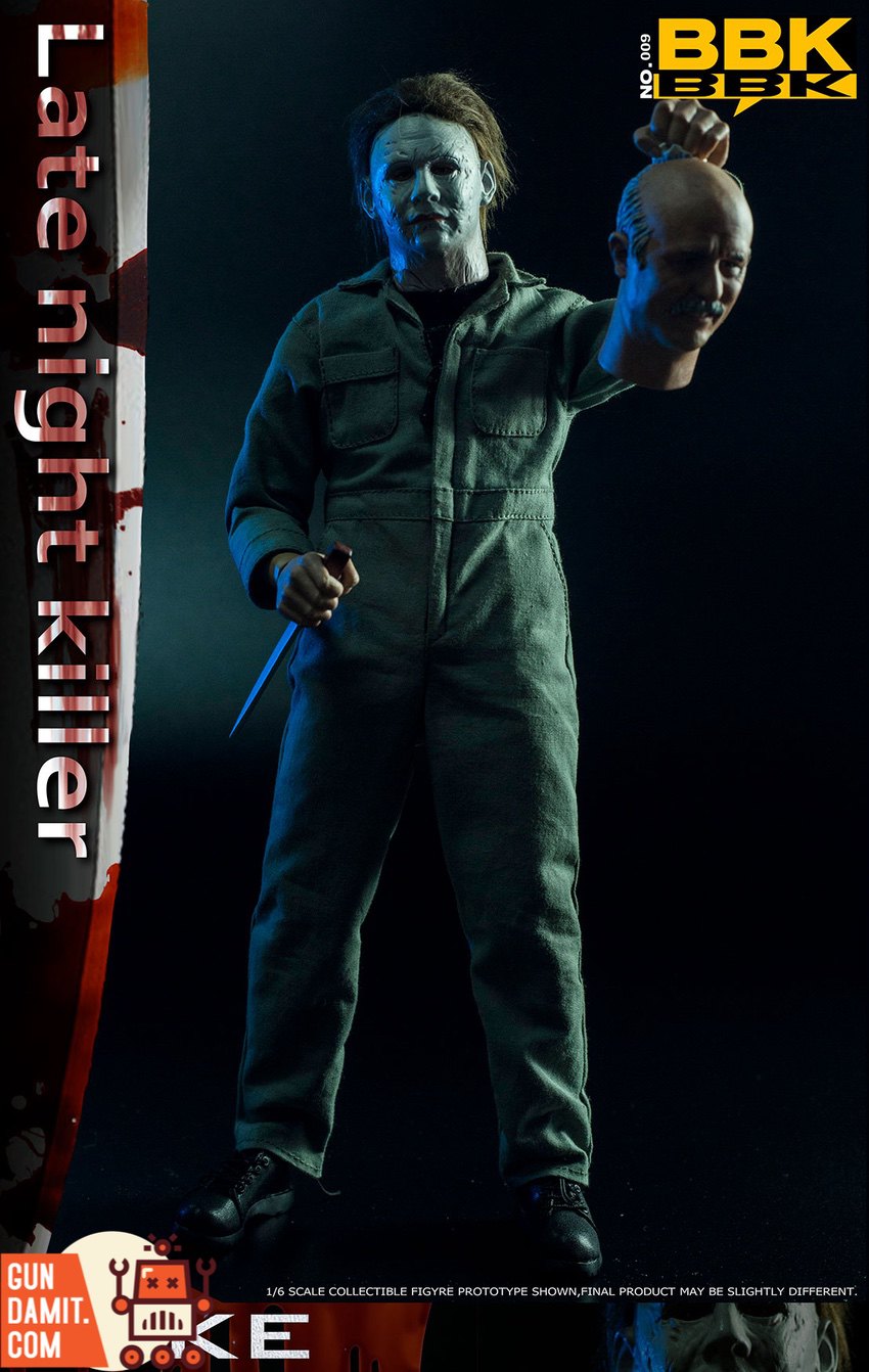 BBK Toys BBK-009 Late Night Killer Mike holding mask and knife action pose BBK Toys BBK-009 Late Night Killer Mike holding mask and knife action pose