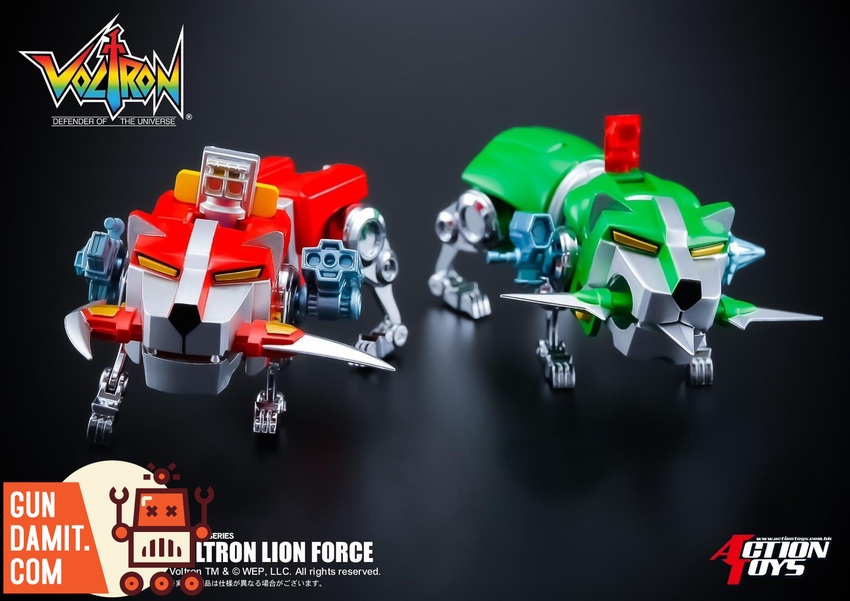 Voltron Lion Force red and green lions side by side Voltron Lion Force red and green lions side by side