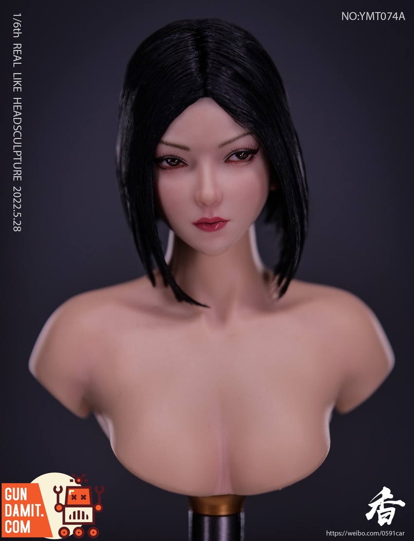 YMToys YMT074A Xiang Girl head sculpt close-up front view with straight black hair YMToys YMT074A Xiang Girl head sculpt close-up front view with straight black hair