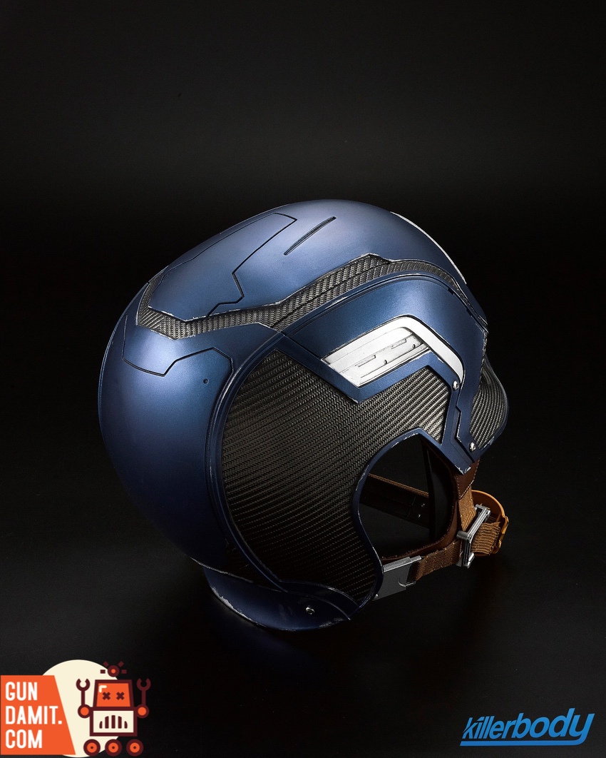 Killerbody KB20096-1 Captain America helmet rear view showing back panel detail Killerbody KB20096-1 Captain America helmet rear view showing back panel detail